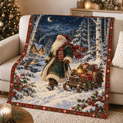 Santa Claus Fleece Blanket Winter Christmas Decor