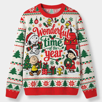 Funny Christmas Cartoon Ugly Sweatshirt Wonderful Time of the Year