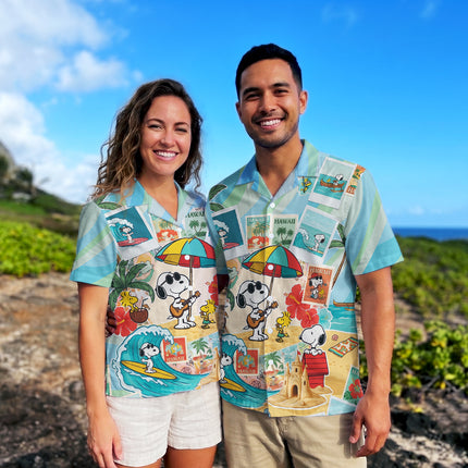 Beach Summer Hawaii Postcard Surf Vacation Hawaiian Shirt