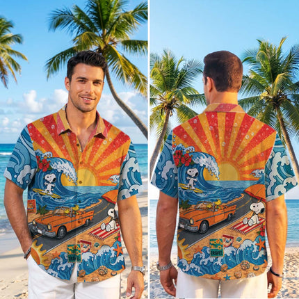 Sunset Beach Surf Road Trip Summer Hawaiian Shirt