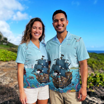 Pirate Ship Ocean Adventure Beach Hawaiian Shirt