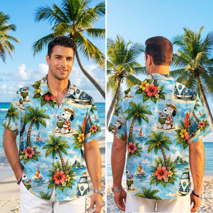 Tropical Road Trip Beach Van Surf Summer Hawaiian Shirt