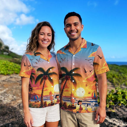 Tropical Sunset Beach Paradise Summer Hawaiian Shirt
