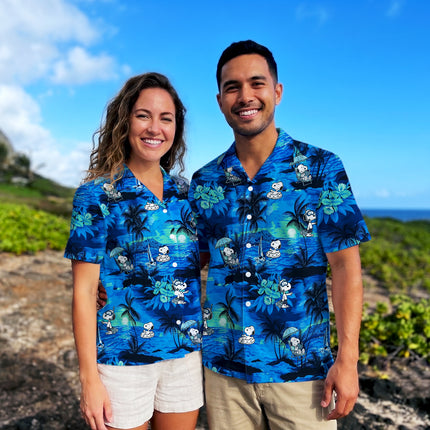 Blue Tropical Island Relaxing Beach Summer Hawaiian Shirt