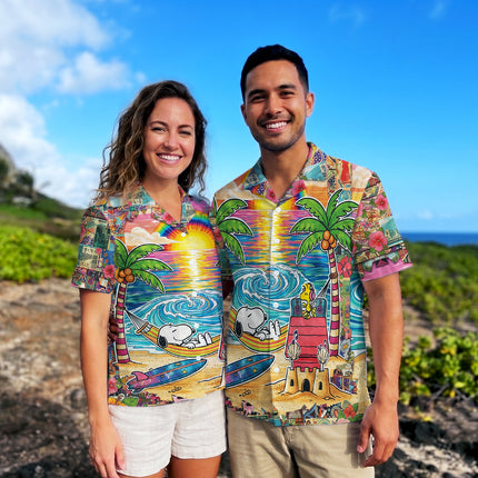 Tropical Beach Sunset Surf Paradise Summer Hawaiian Shirt