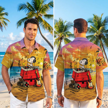 Sunset Beach Music Summer Hawaiian Shirt