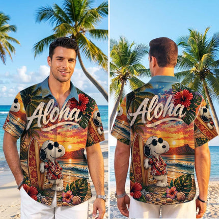 Aloha Tropical Beach Sunset Surf Vacation Hawaiian Shirt
