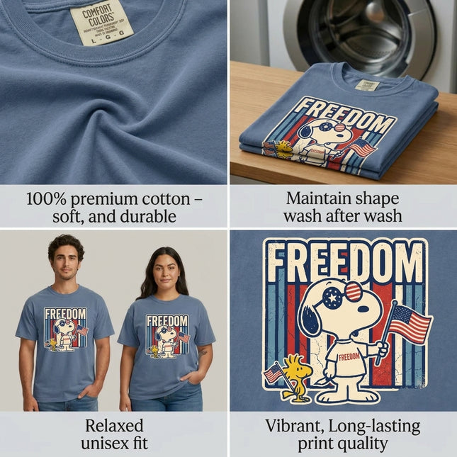 Comfort Colors 250th Anniversary USA Retro Freedom Dog T-Shirt