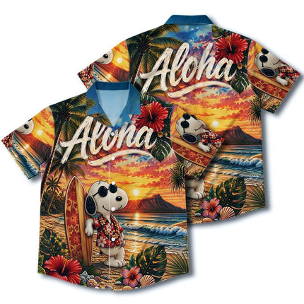Aloha Tropical Beach Sunset Surf Vacation Hawaiian Shirt