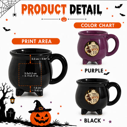 Little Witch Halloween Cauldron Ceramic Mug Gift for Her