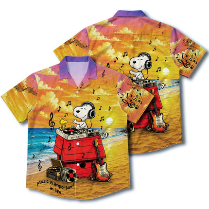 Sunset Beach Music Summer Hawaiian Shirt