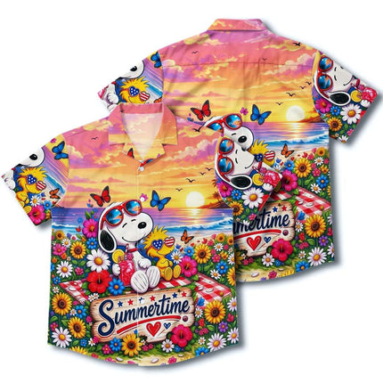 Beach Summer Sunset Tropical Floral Vacation Hawaiian Shirt