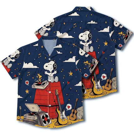 Music Night Sky Vintage Guitar Summer Hawaiian Shirt
