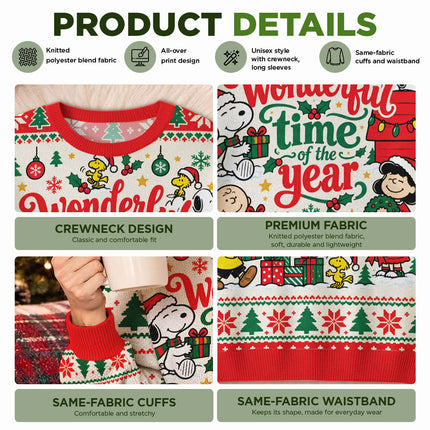 Funny Christmas Cartoon Ugly Sweatshirt Wonderful Time of the Year