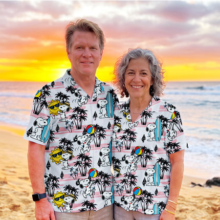 Pink Palm Surf Beach Summer Vacation Hawaiian Shirt