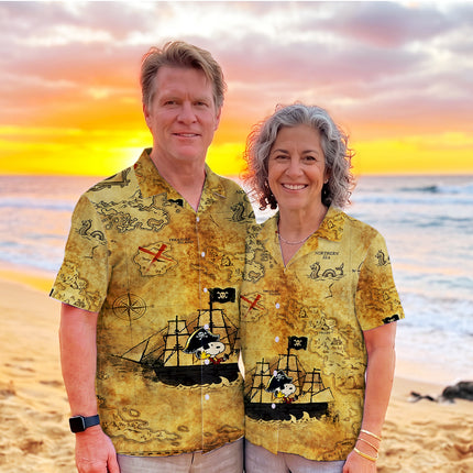 Pirate Treasure Map Adventure Summer Hawaiian Shirt