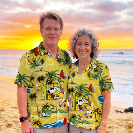 Yellow Tropical Beach Windsurf Summer Hawaiian Shirt