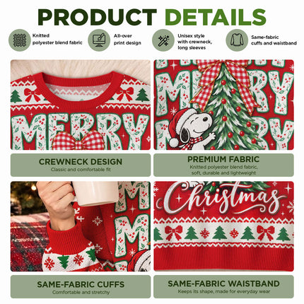 Funny Merry Christmas Ugly Sweatshirt Cartoon Dog Tree Design