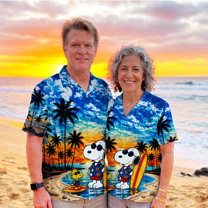 Sunset Tropical Surf Beach Summer Hawaiian Shirt