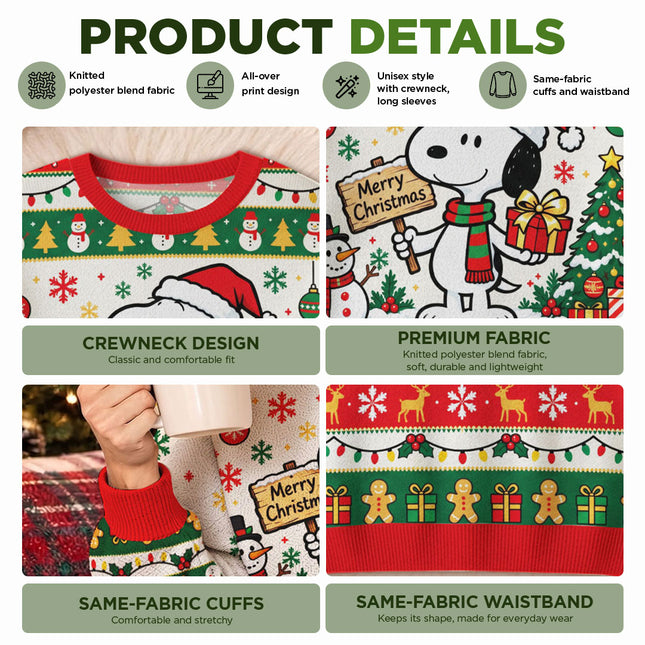 Funny Christmas Dog Ugly Sweatshirt Santa Hat Gift Print