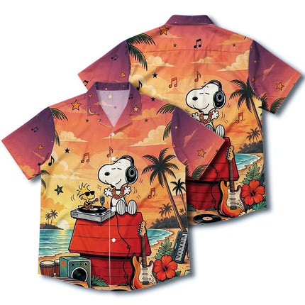 Tropical Sunset Music Beach Summer Hawaiian Shirt