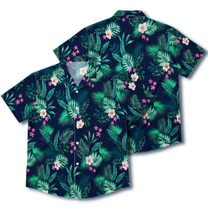Beach Summer Tropical Green Floral Hawaiian Shirt