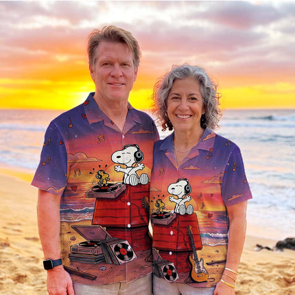 Tropical Sunset Music Beach Summer Hawaiian Shirt