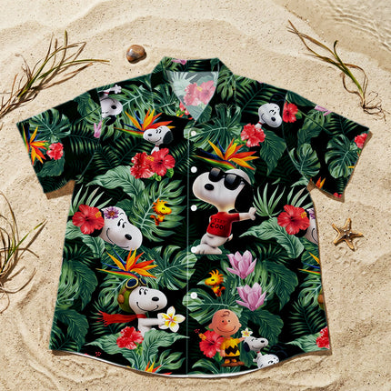Tropical Jungle Floral Summer Beach Hawaiian Shirt