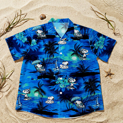 Blue Tropical Island Relaxing Beach Summer Hawaiian Shirt
