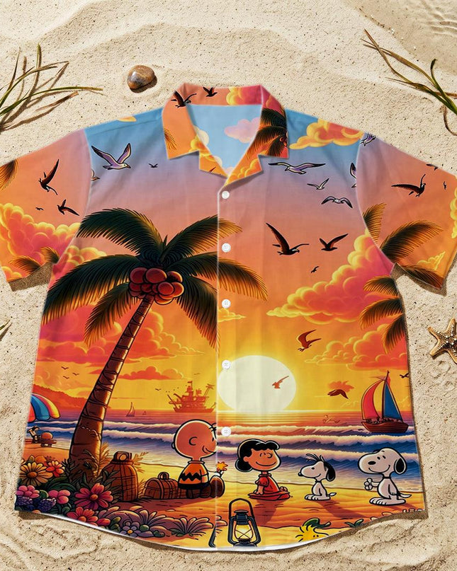 Tropical Sunset Beach Paradise Summer Hawaiian Shirt