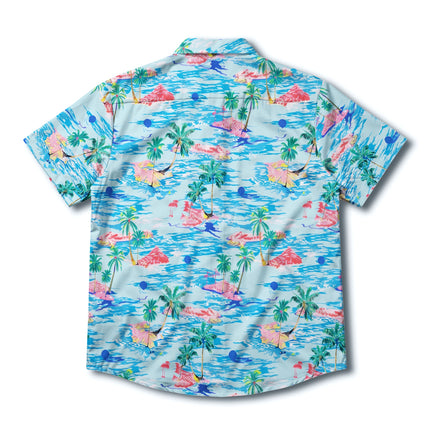 Tropical Island Palm Tree Ocean Beach Summer Hawaiian Shirt
