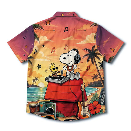 Tropical Sunset Music Beach Summer Hawaiian Shirt