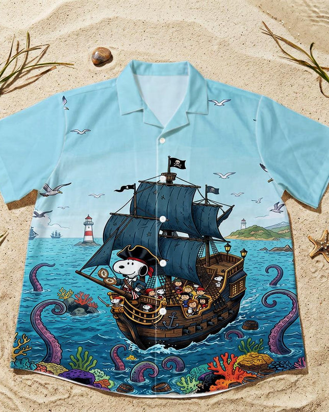 Pirate Ship Ocean Adventure Beach Hawaiian Shirt