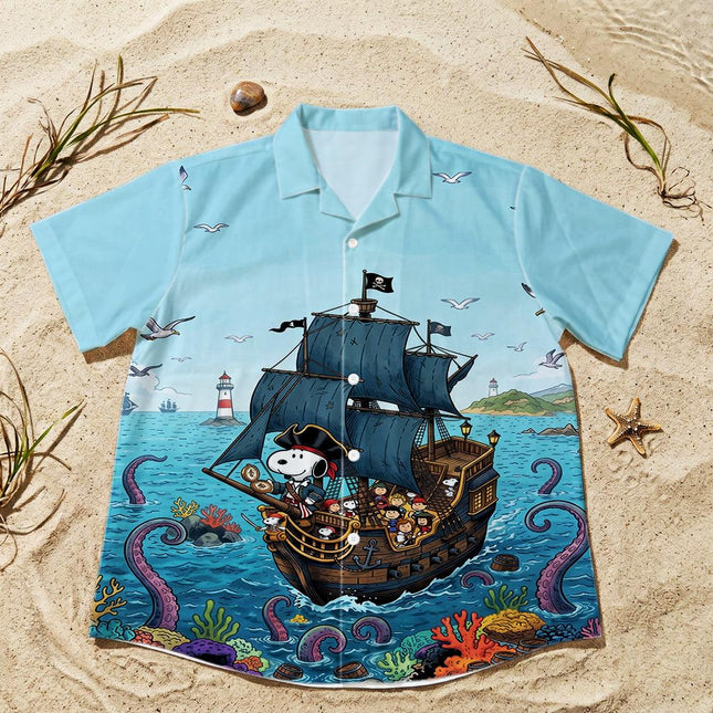 Pirate Ship Ocean Adventure Beach Hawaiian Shirt