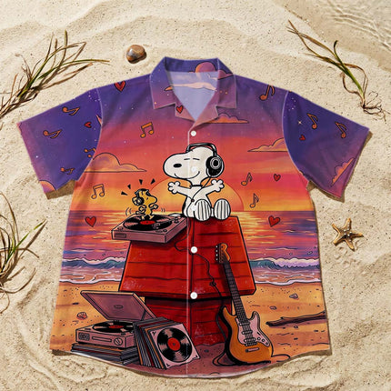 Tropical Sunset Music Beach Summer Hawaiian Shirt