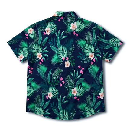 Beach Summer Tropical Green Floral Hawaiian Shirt