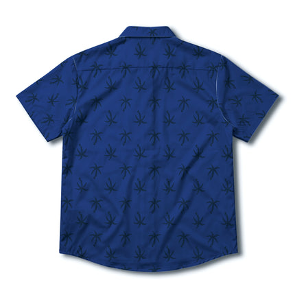 Navy Blue Palm Tree Tropical Beach Summer Hawaiian Shirt