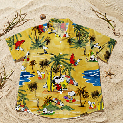 Yellow Tropical Beach Windsurf Summer Hawaiian Shirt