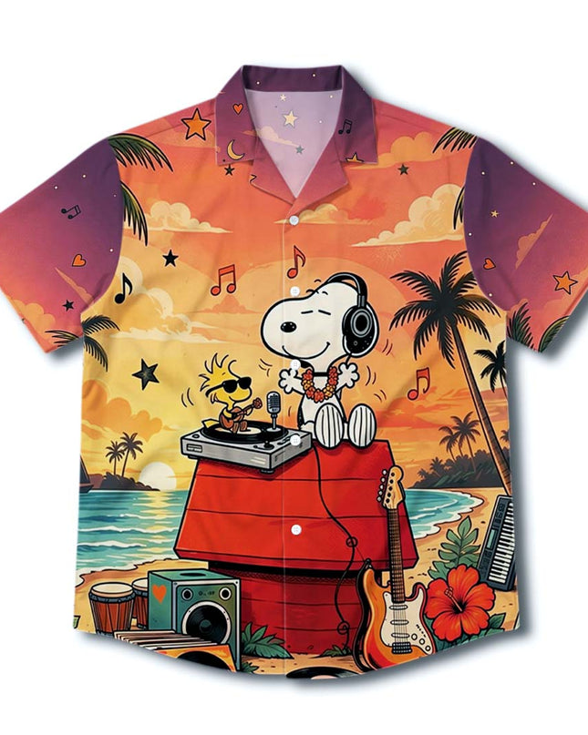 Tropical Sunset Music Beach Summer Hawaiian Shirt