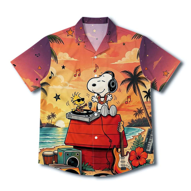 Tropical Sunset Music Beach Summer Hawaiian Shirt