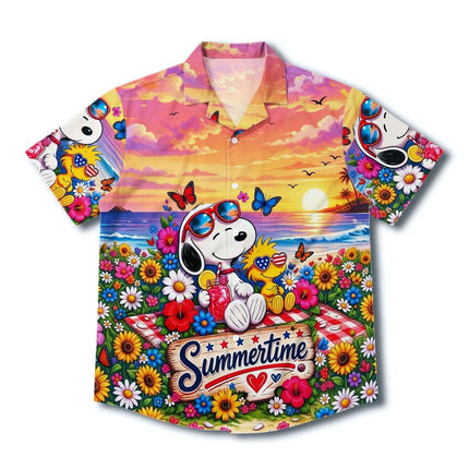 Beach Summer Sunset Tropical Floral Vacation Hawaiian Shirt