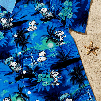 Blue Tropical Island Relaxing Beach Summer Hawaiian Shirt