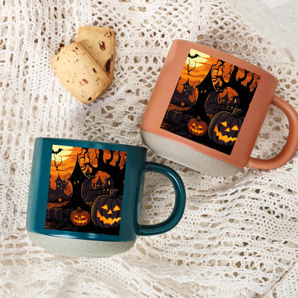 Jack O Lantern Halloween Pottery Mug Haunted House Spooky Decor