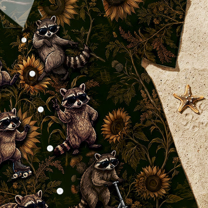 Funny Raccoon Sunflower Summer Vacation Hawaiian Shirt