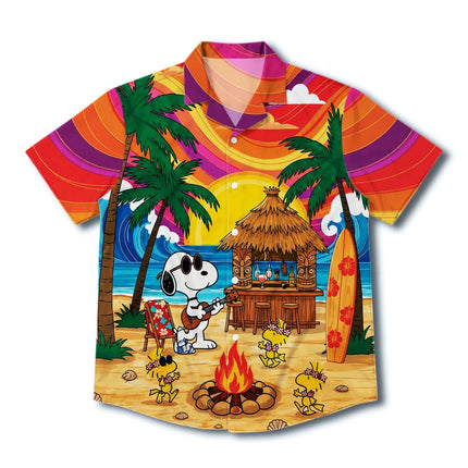 Tropical Beach Tiki Sunset Summer Hawaiian Shirt