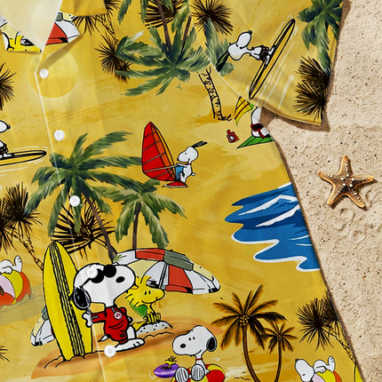 Yellow Tropical Beach Windsurf Summer Hawaiian Shirt