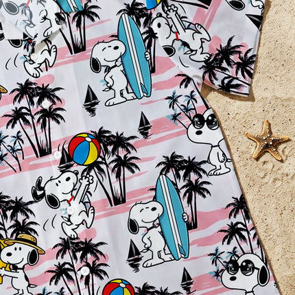 Pink Palm Surf Beach Summer Vacation Hawaiian Shirt