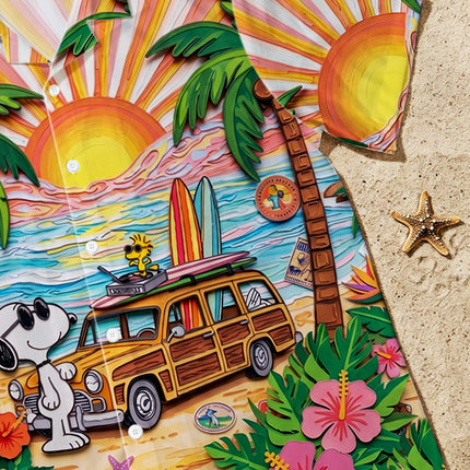Tropical Beach Sunset Surf Van Hawaiian Shirt