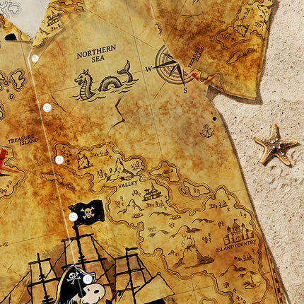 Pirate Treasure Map Adventure Summer Hawaiian Shirt