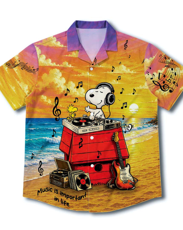 Sunset Beach Music Summer Hawaiian Shirt